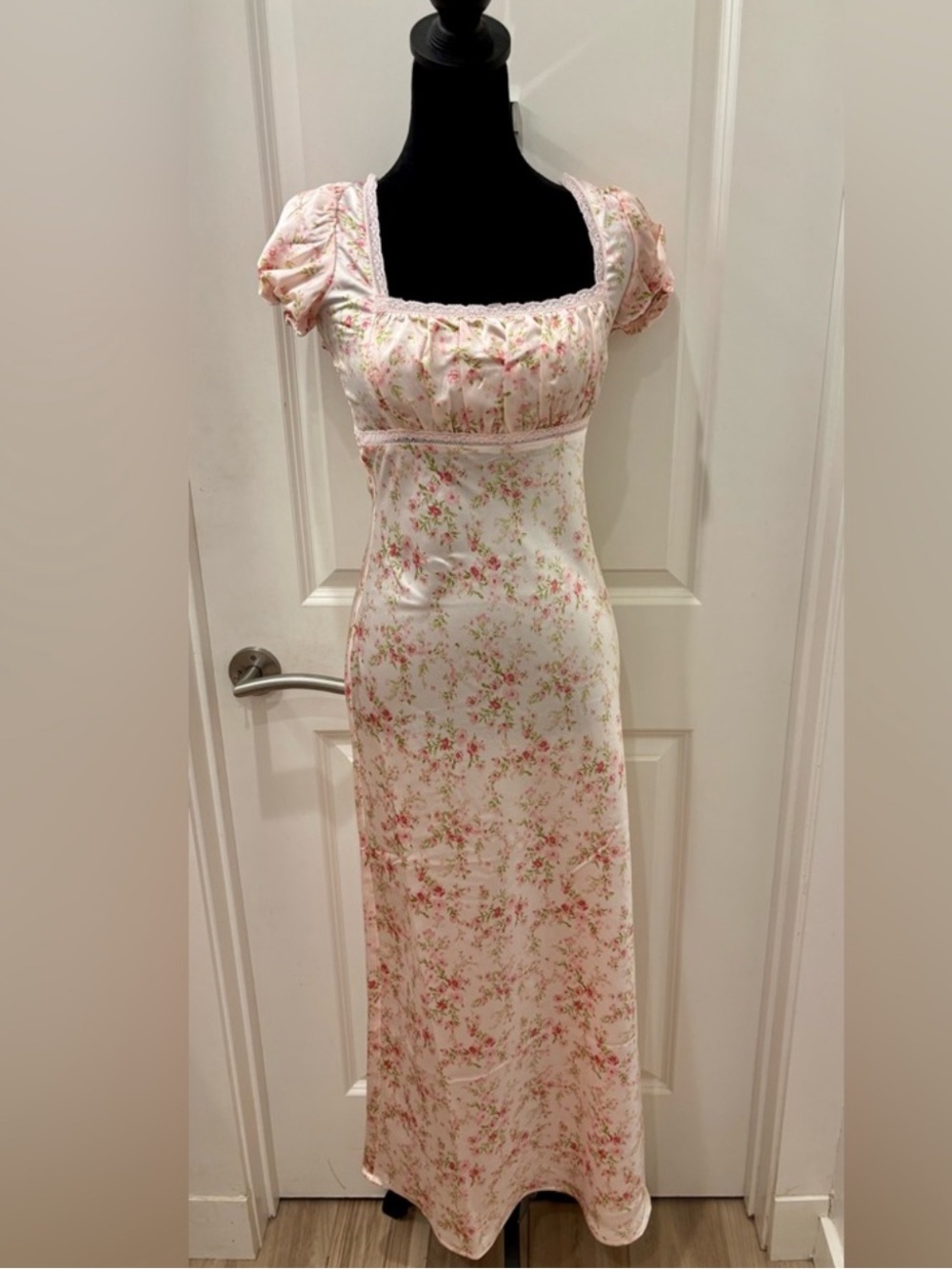 Jessica Simpson Blush Pink Floral Empire Maxi Dress